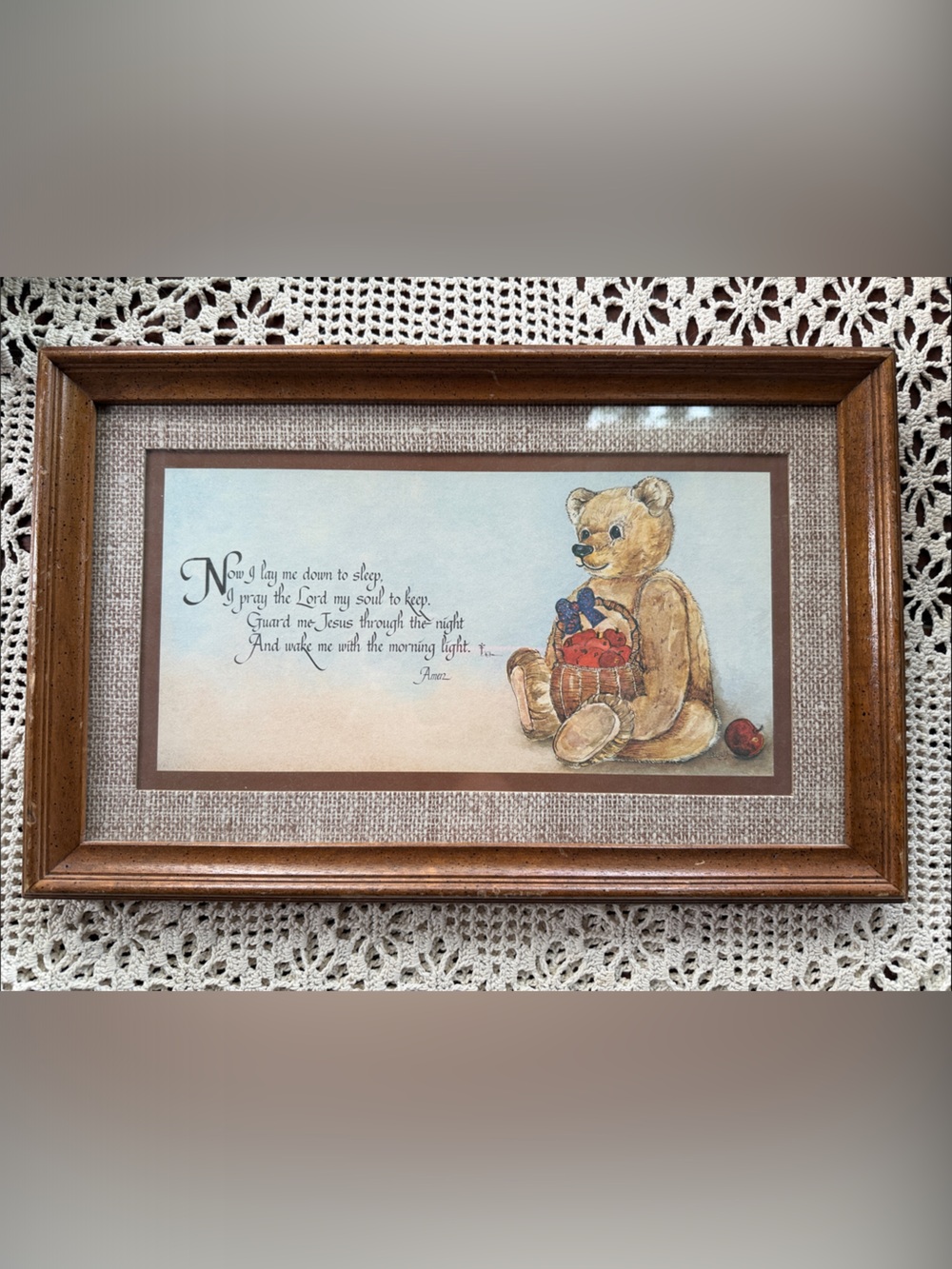 Classic Brown Teddy Bear Wall Art Print - Home Wall Decor